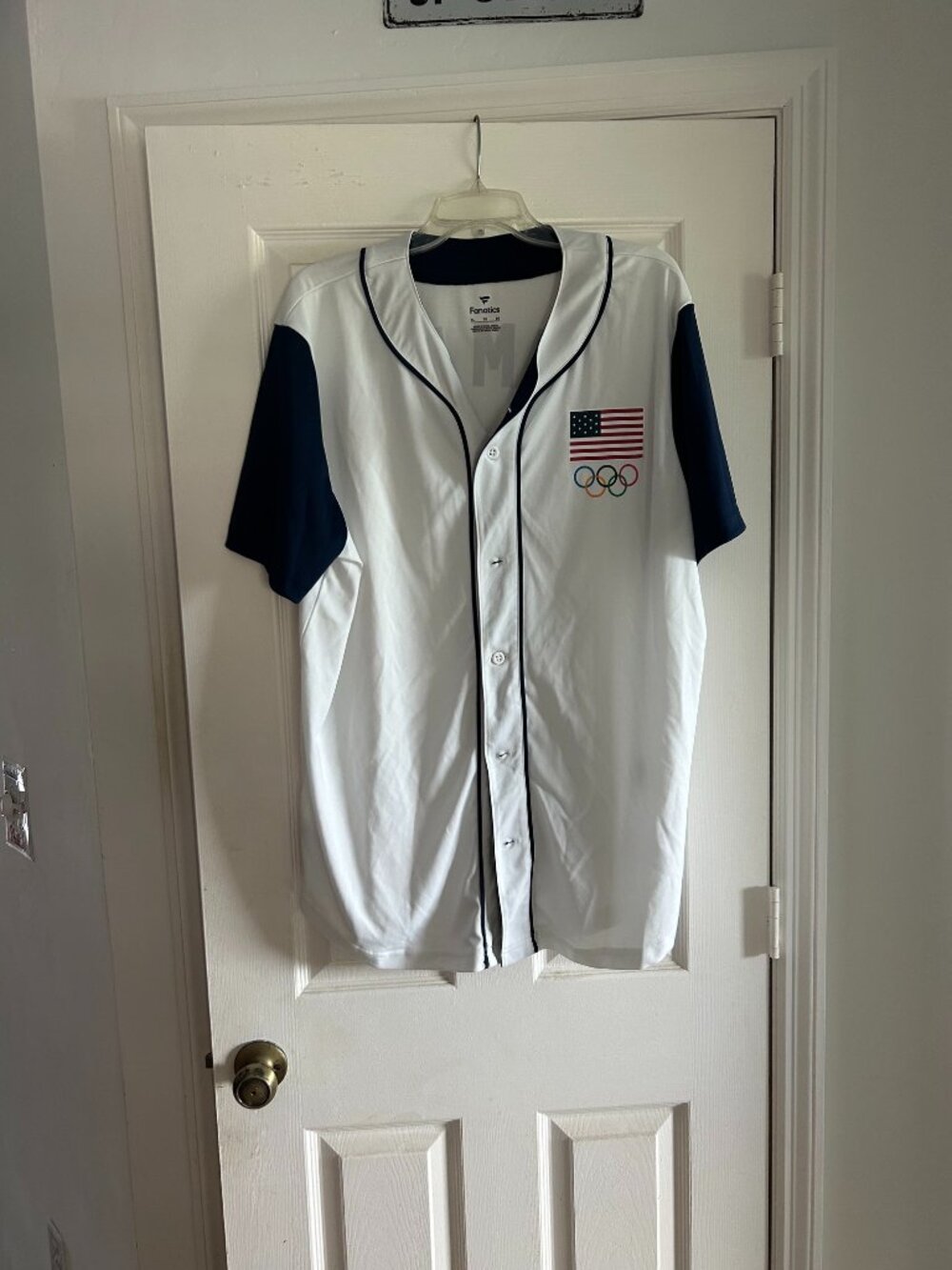 USA Baseball Jersey for Men Short Sleeve Button Down Shirt